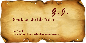 Grotte Jolánta névjegykártya